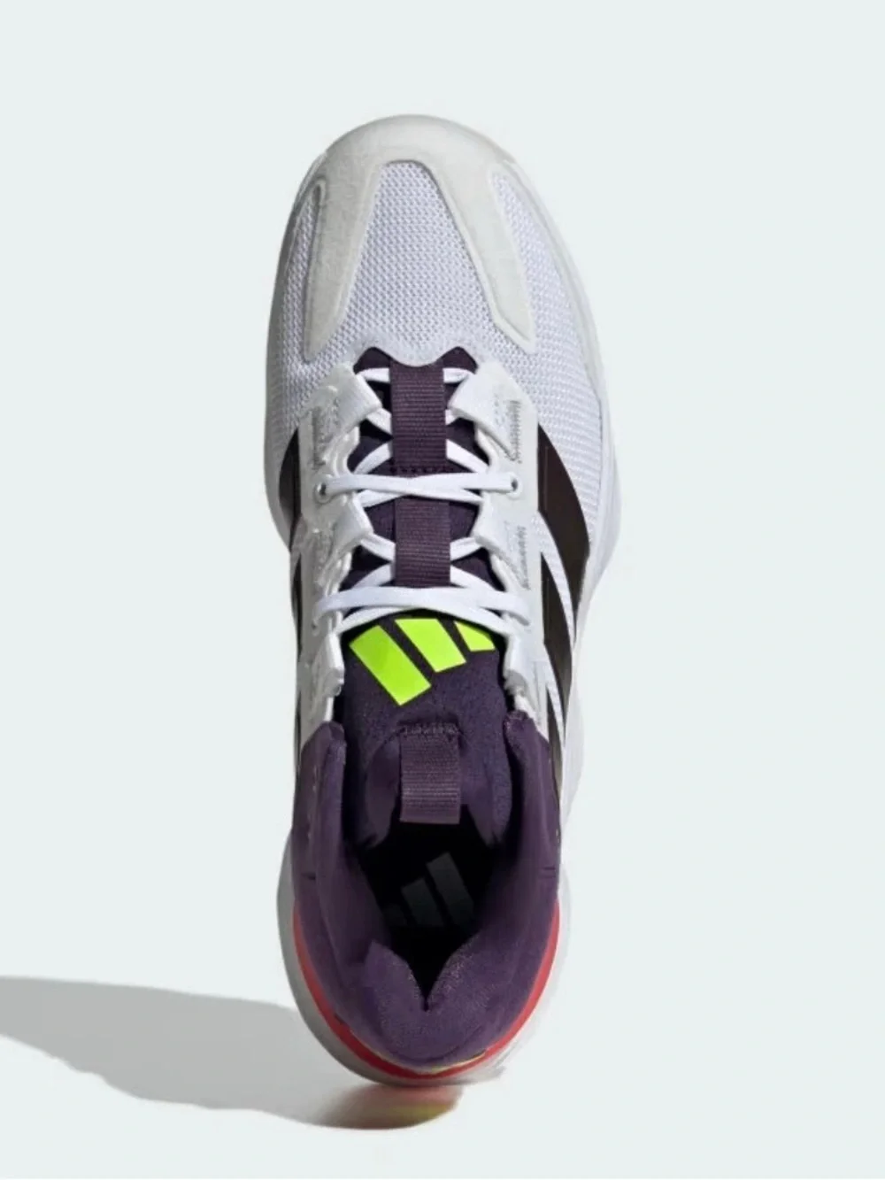 adidas White Purple Black Green Low-Top Court Sneakers